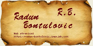 Radun Bontulović vizit kartica